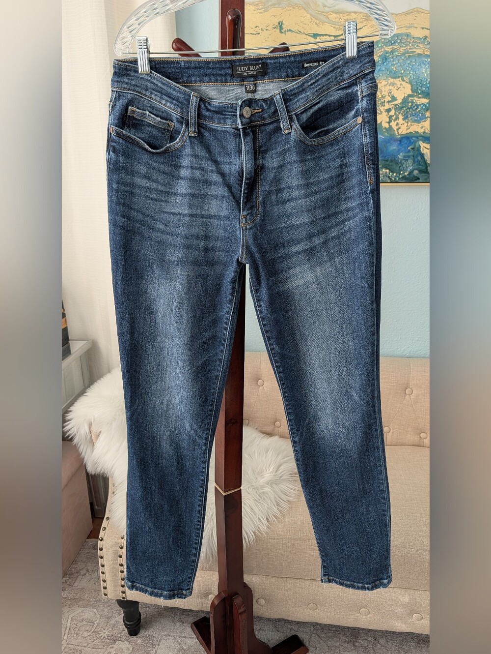 Judy Blue Los angeles Women's Dark Blue BoyFriend Fit Jeans Sz 11/30